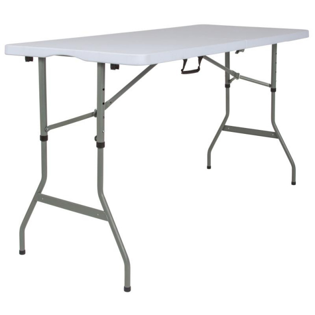 Flash Furniture Kathryn 5' Rectangular Plastic Folding Event Table with Carrying Handl