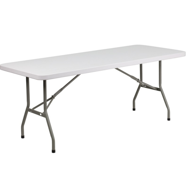 Granite White Plastic Folding Table 6 Foot