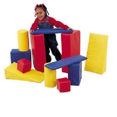 12 Primary-Colored Toddler Baby Blocks