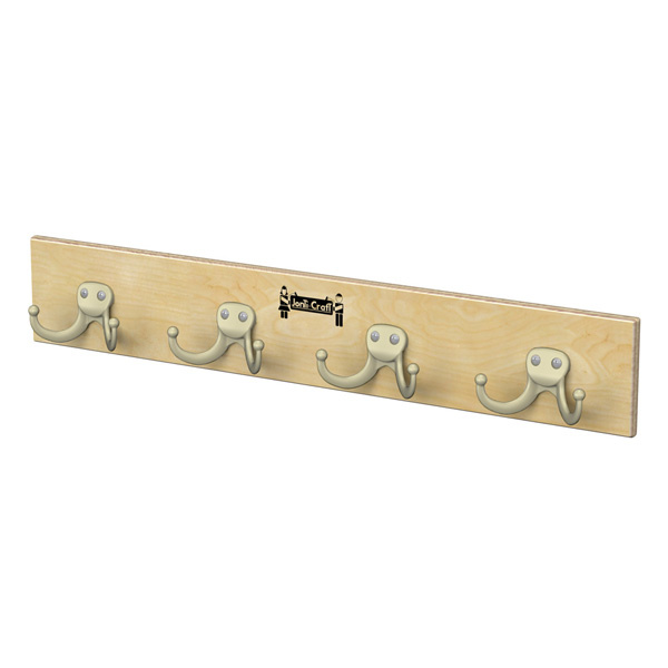 0764JC Wall Mount Coat Rail 4 Hooks