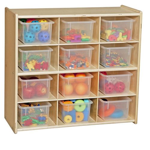 C16121 12-Cubby Storage Clear Tubs RTA