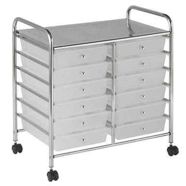 Elr 0261 Wh 12 Drawer Mobile Organizer White