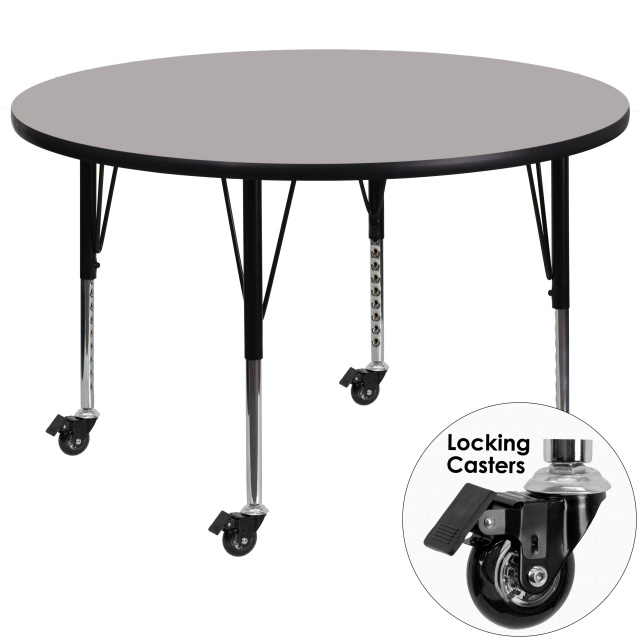 FF 42" Round Mobile Activity Table - Gray - Preschool