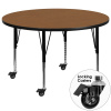 FF 48" Round Mobile Activity Table - Oak