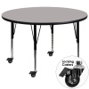 FF 48" Round Mobile Activity Table - Gray