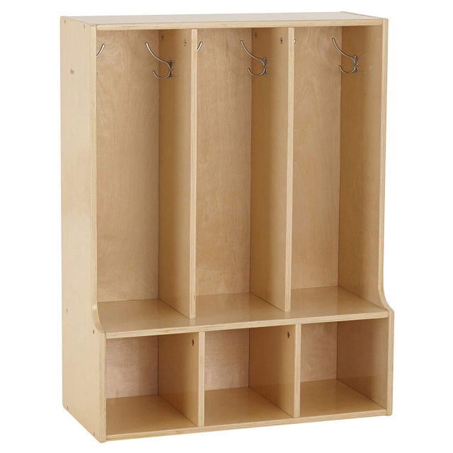 ELR-17414 Birch Streamline 3 Section Locker with Bench 36