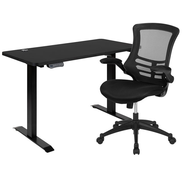 desk height adjust electric office chair set BN-BLX5STD-BK-GG 