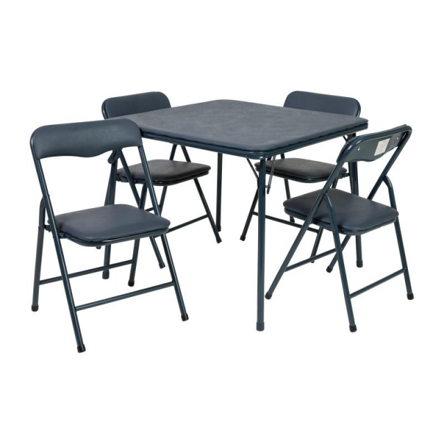 Mindy Kids Navy 5 Piece Folding Table and Chair Set - JB-9-KID-NV-GG