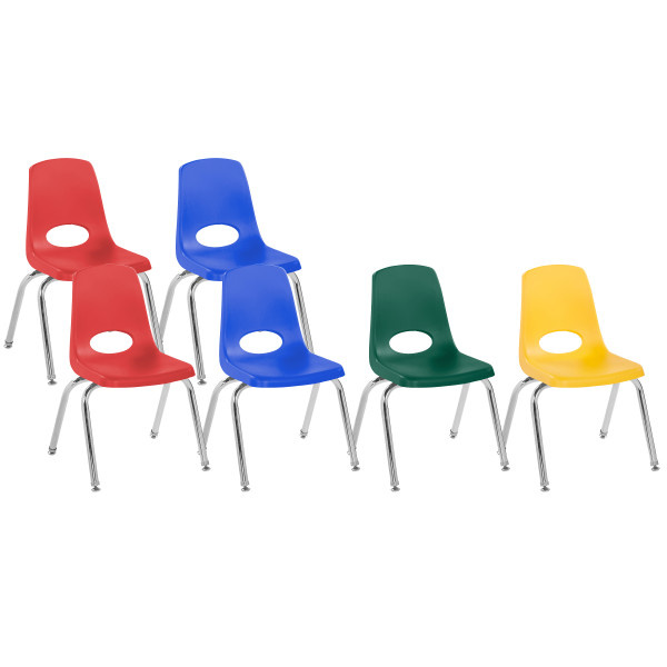 10366-AS 16in Stack Chair Swivel Glide Assorted 6 Pack