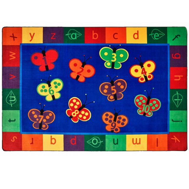 CK-3513 123 ABC Butterfly Fun Rug - 3'10" x 5'5"