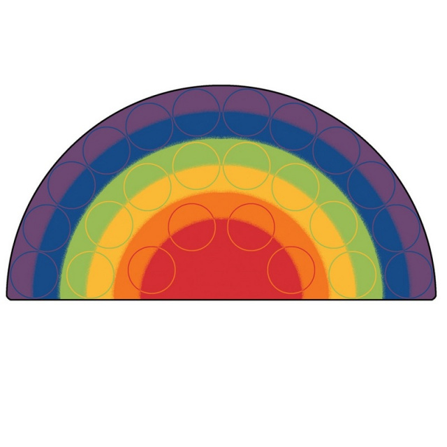 1262 Rainbow Rows Seating Rug 6 x 12 Semi Circle