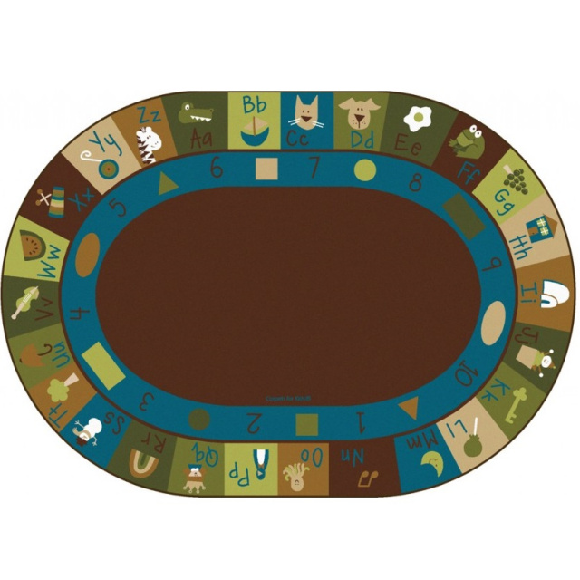 Learning Blocks Oval Nature Rug carpet for kids 37708 8x11