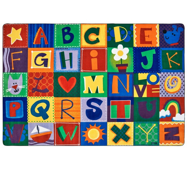 CK-3802 Toddler Alphabet Blocks Rug 8'x12'