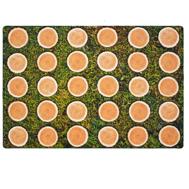 60818 Tree Rounds Seating Rug - 8' x 12' Carpets for kids