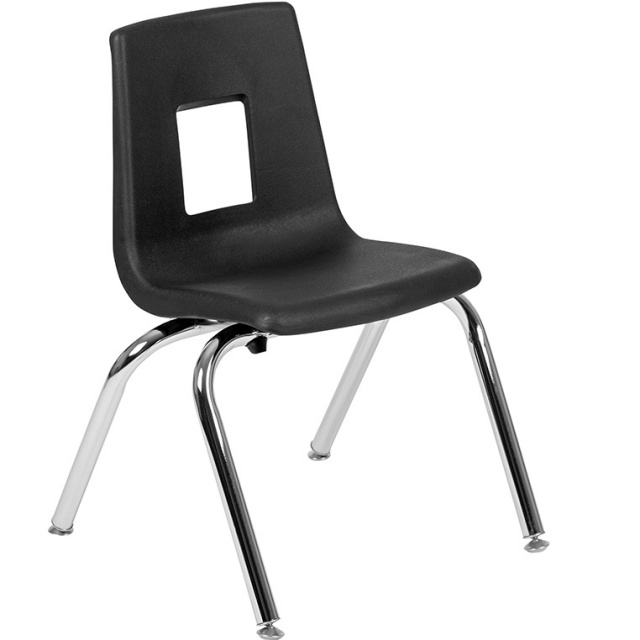 Advantage Black Student Stack School Chair 14 inch ADV-SSC-14BLK