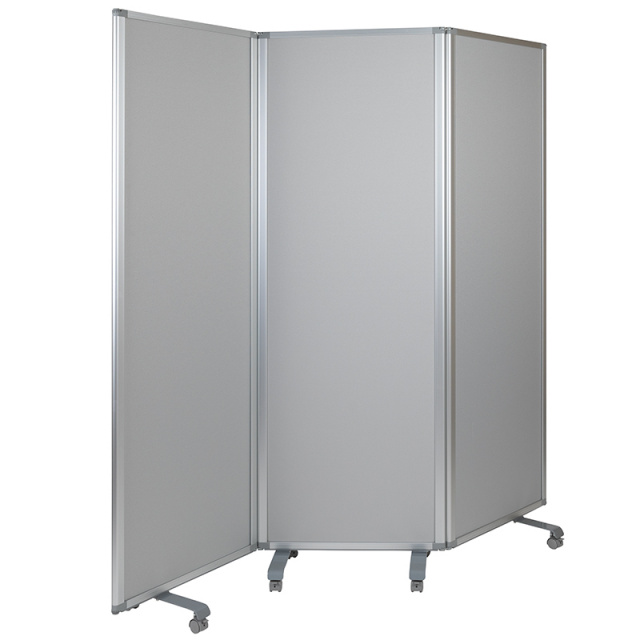 Mobile Magnetic Whiteboard Cloth Partition with Lockable Casters 72 BR-PTT001-3-MP-60183-GG