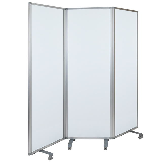 Mobile Magnetic Whiteboard Partition with Lockable Casters 72 BR-PTT001-3-M-60183-GG