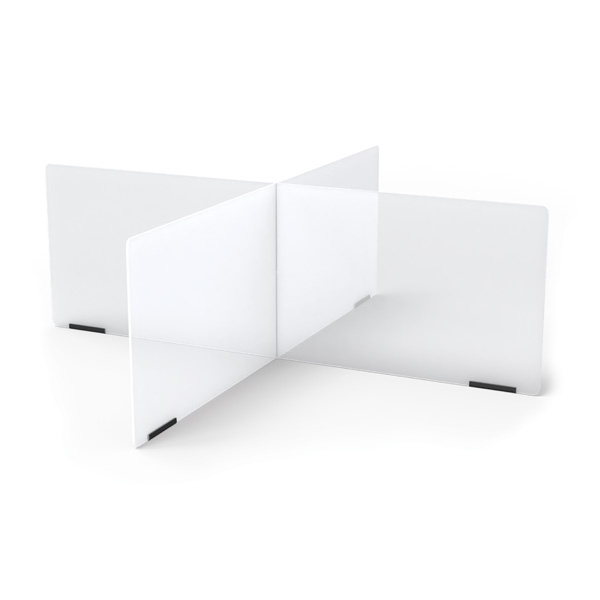 9829JC See Thru Table Divider Shields  4 Station 48x48