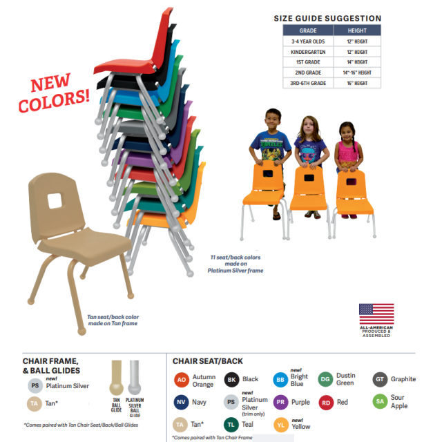 12CHRB Creative Colors stacking school Chair 