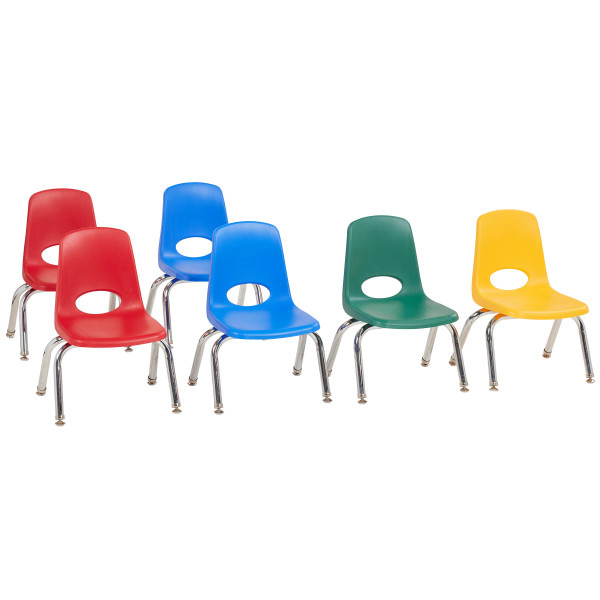 10358-AS 10in Stack Chair self leveling Glide Assorted 6 Pack