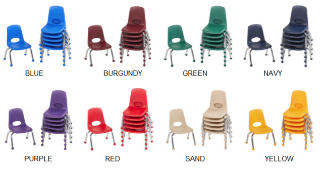 10359 12in Stack Chair Ball Glide - 6 Pack