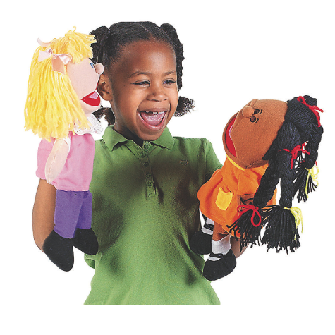 Happy Kids Plush Hand Puppets Ethnic - Set of 8