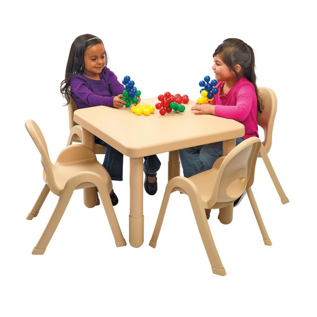 AB70020NT MyValue Preschool Table & 4 Chair Set - Natural Tan