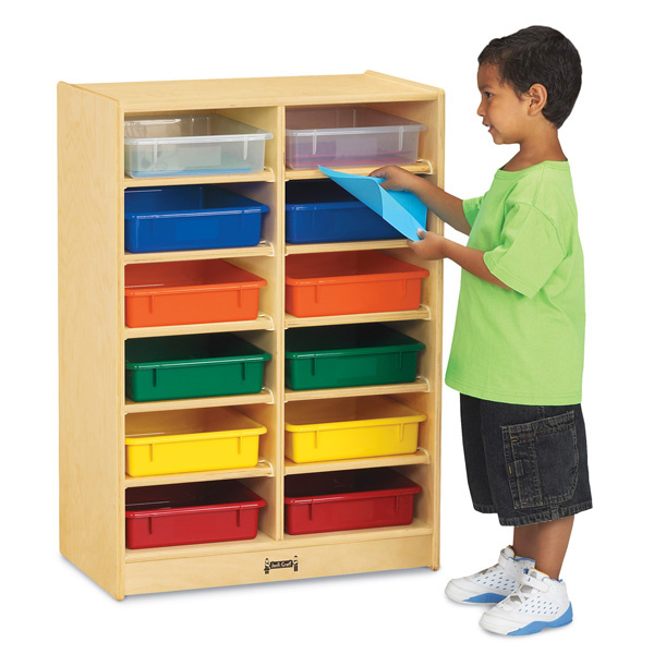 0613JC 12 Paper-Tray Mobile Storage with Color Trays