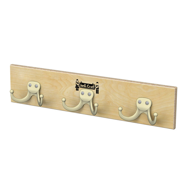 0755JC Wall Mount Coat Rail 3 Hooks