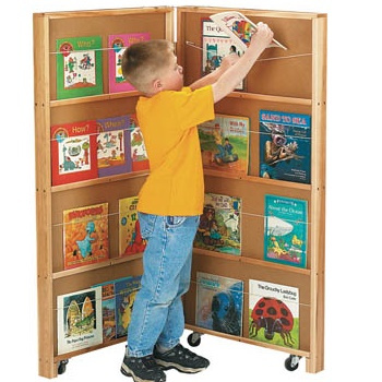 Jonti-Craft Mobile Library Bookcase 2 Sections