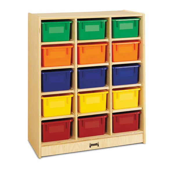 0648JC 15 Cubbie-Tray Mobile Unit with Colored Trays