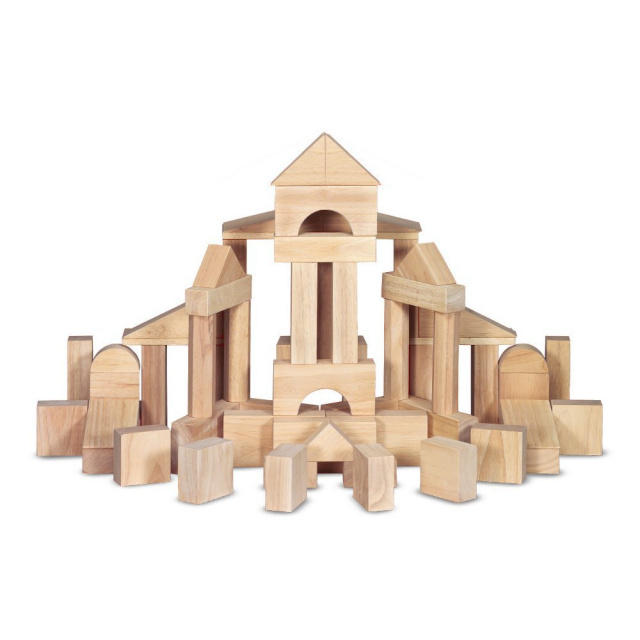 MD-503 Wood Building Blocks With Wooden Storage Tray (60 pcs)