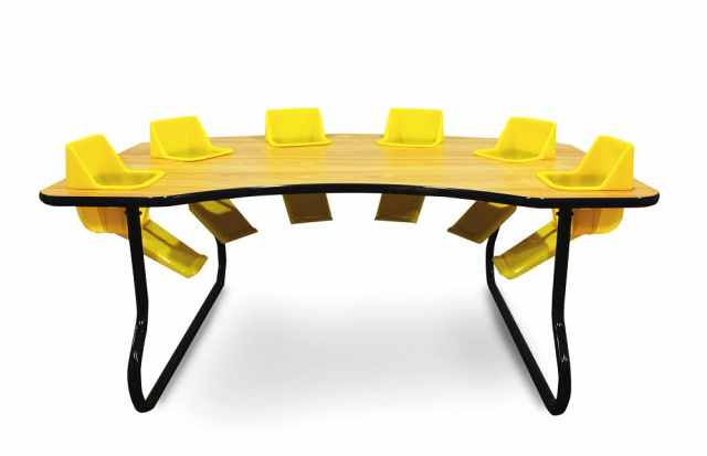 Table with baby seats built in store