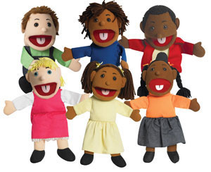 hand puppets for kids 6 ethnic skin tones