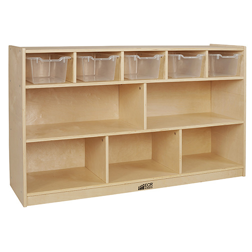 ELR-17255F-CL Birch 5+5 Storage and Tray Cabinet with Bins
