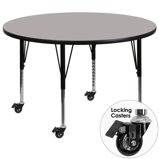 Ff 48 Round Mobile Activity Table, Round Table With Wheels