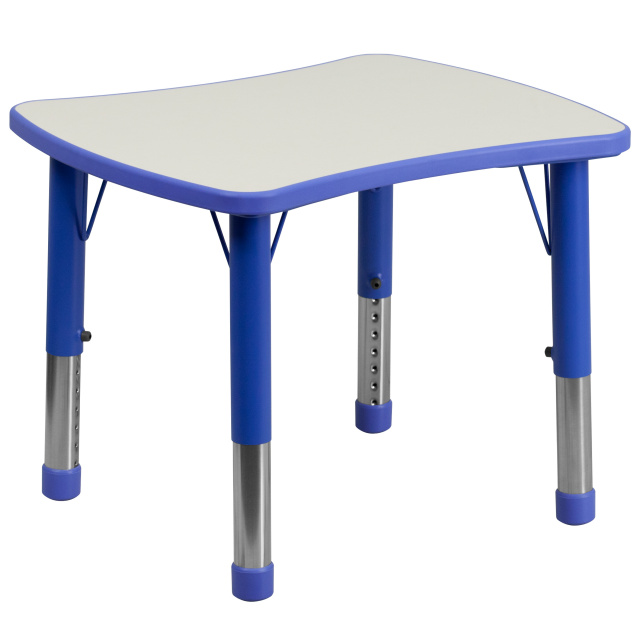 FF Rect 22 x 27 Activity Resin Table - Blue with Gray Top