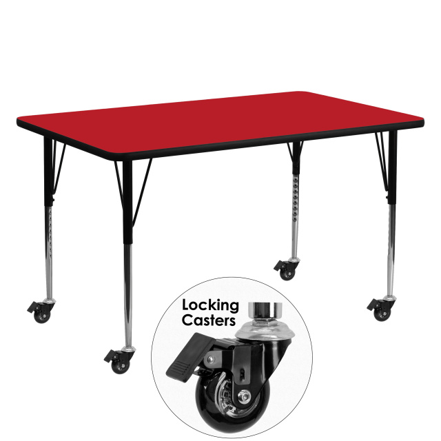 FF 24" x 60" Mobile Activity Table - Red