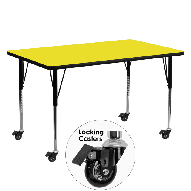 FF 24" x 60" Mobile Activity Table -Yellow