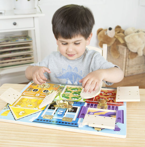 Motor Skills Wooden Latches Board