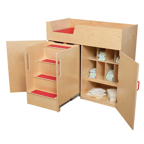 WD21075 Deluxe diaper Changing Table with Safety Steps