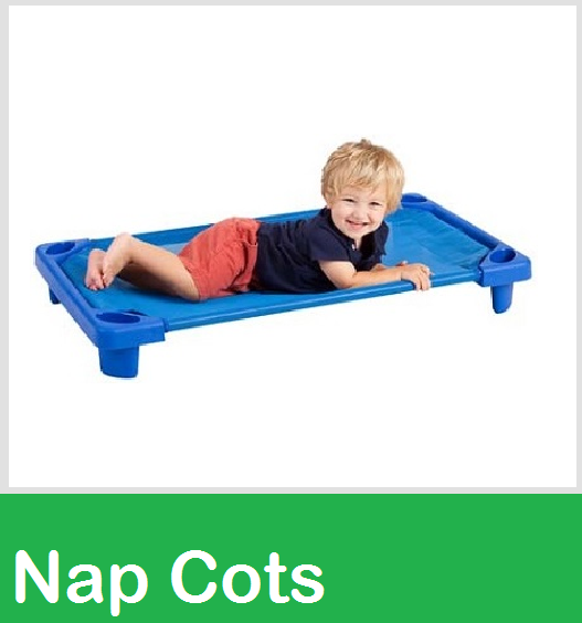 Daycare furniture, nap cots, child care nap cots, preschool tables