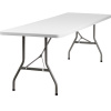 Plastic Folding Table Granite White 8 Foot 