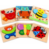 Wooden Jigsaw Toddler Puzzles - 6 Pack 
