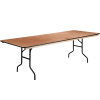 FF Wood Folding Banquet Table 8 Ft