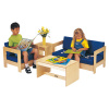 0381JC Living Room 4 Piece Set - Blue