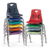 8140JC6 Berries 10" Stacking Chairs w/ Chrome-Plate Leg - 6 Pack