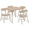 JB-9-KID-TN-GG Kids Tan 5 Piece Folding Table and Chair Set