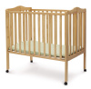 Delta Folding Portable Mini Baby Crib with Mattress, Natural