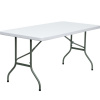FF Granite White Plastic Folding Table 30 x 60 x 29H
